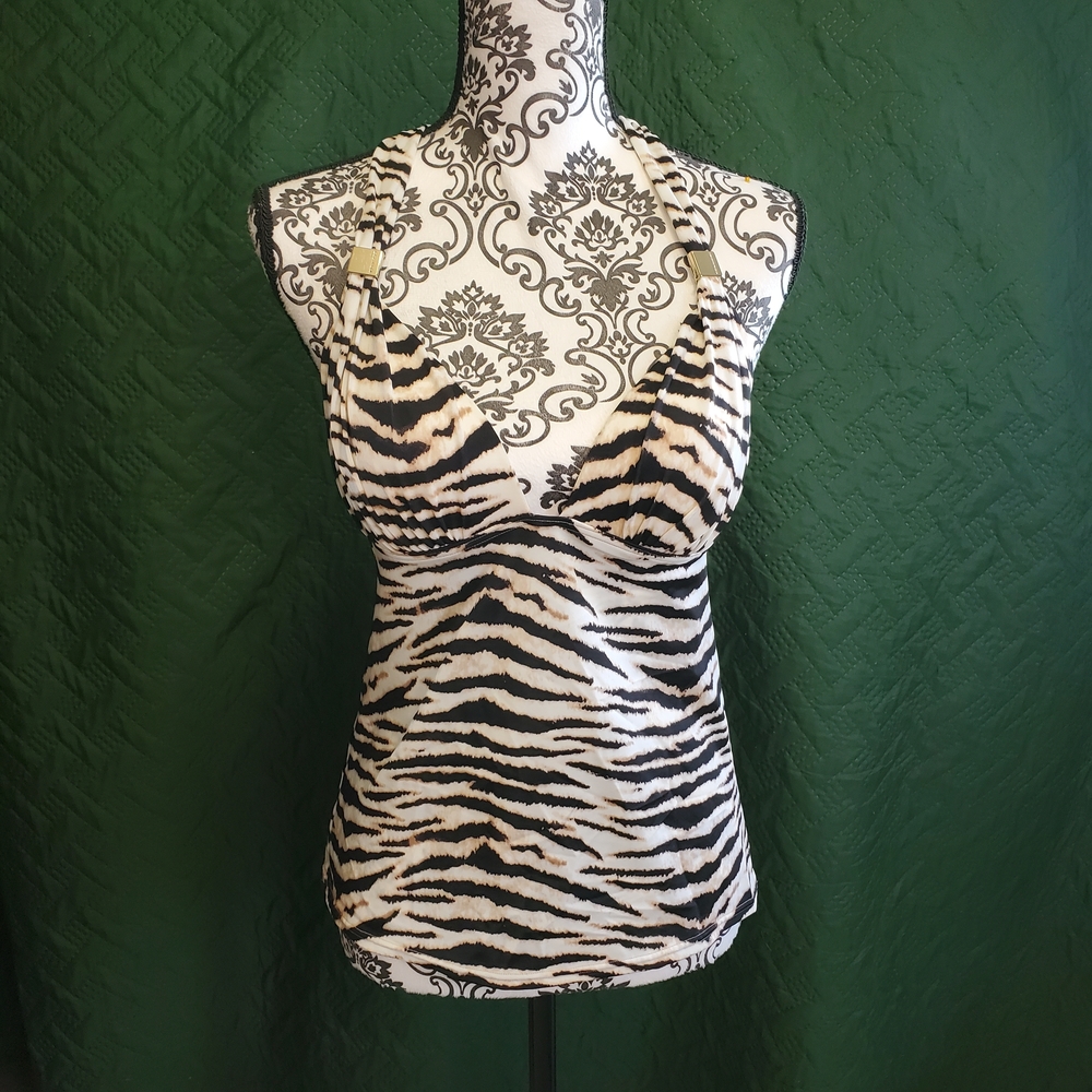 Victoria's Secret Black and White Zebra Bikini Top